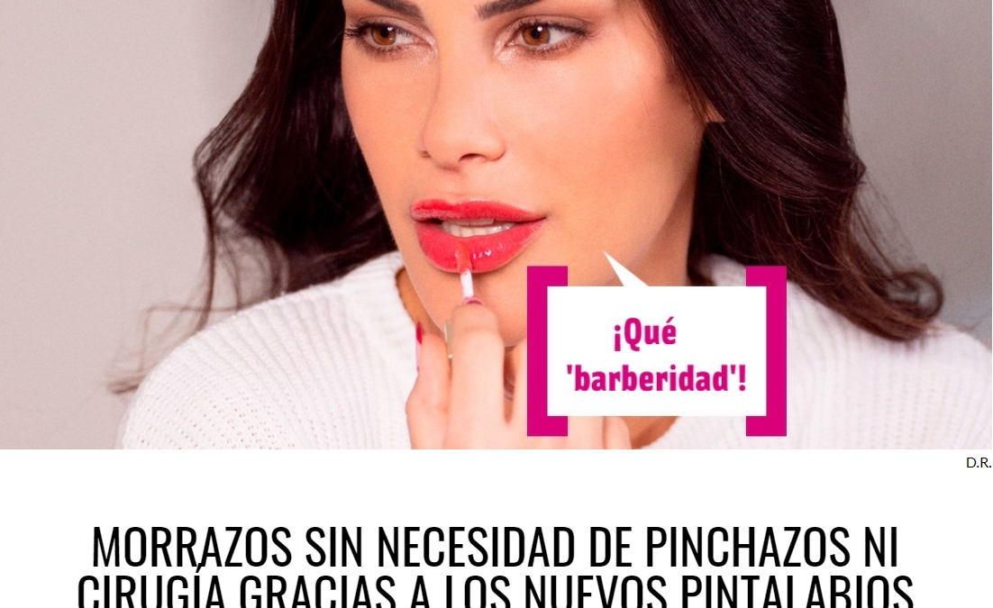 El labial voluminizador de Carla Barber ¡en la revista Cuore!