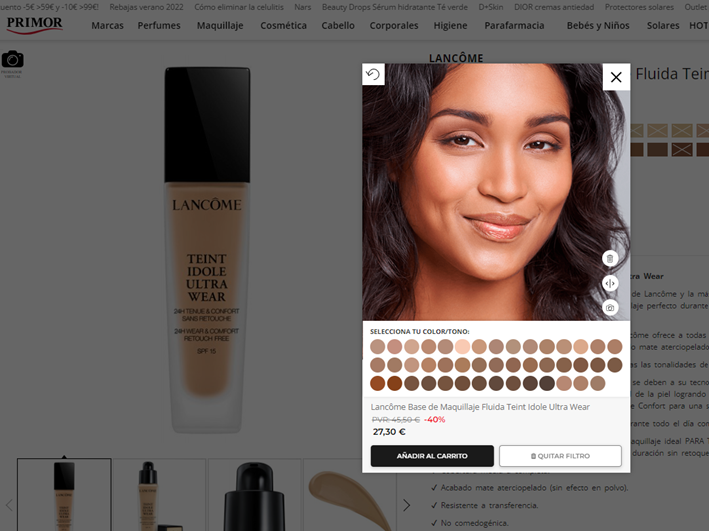 probador virtual modiface try on